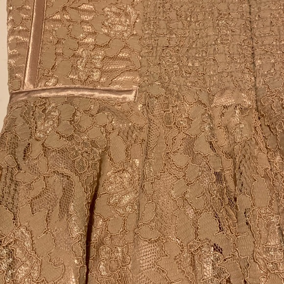 Devlin Lace Bustier Tan Strapless Cocktail Dress M - Picture 4 of 7